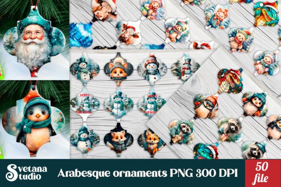 Download Arabesque Christmas Ornaments Bundle - Christmas ornament Collection