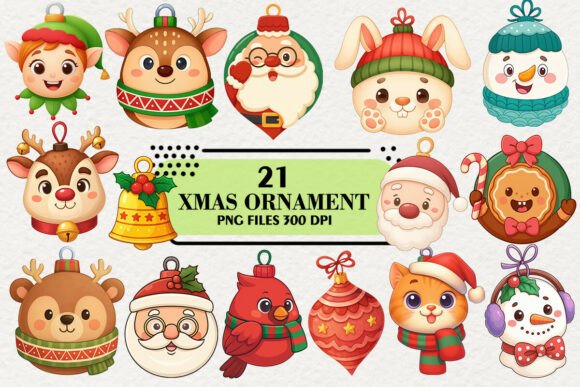 Download Cute Christmas Ornaments Clipart - Christmas ornament Collection