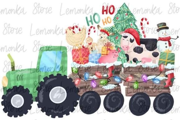 Download Christmas Farm Animals Tractor Png - Christmas farm animals Collection