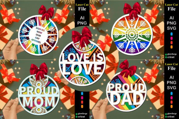 Download Pride Christmas Ornaments Bundle - Christmas ornament Collection