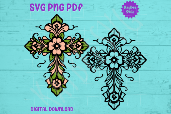 Download Floral Easter Cross SVG PNG PDF Cut File - Easter cross svg Collection