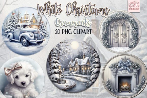 Download White Christmas Ornaments Illustration - Christmas ornament Collection