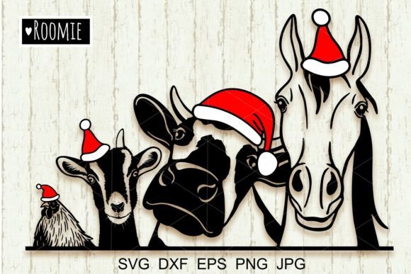Download Christmas Farm Animals Svg, Cow Pig Goat - Premium Resources