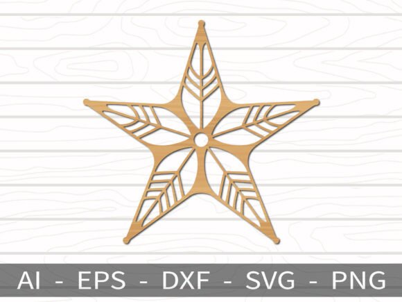 Download Leaf Pattern Star Christmas Ornament - Christmas ornament Collection
