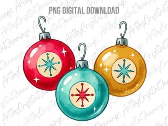 Download Retro Christmas Ornaments PNG - Christmas ornament Collection