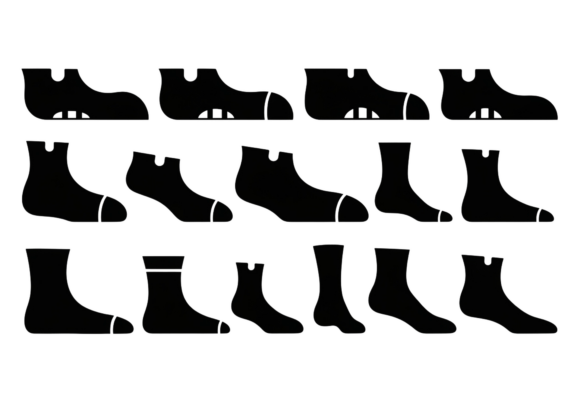 Download Sock Icons Set Black and White SVG - Black and white svg Collection
