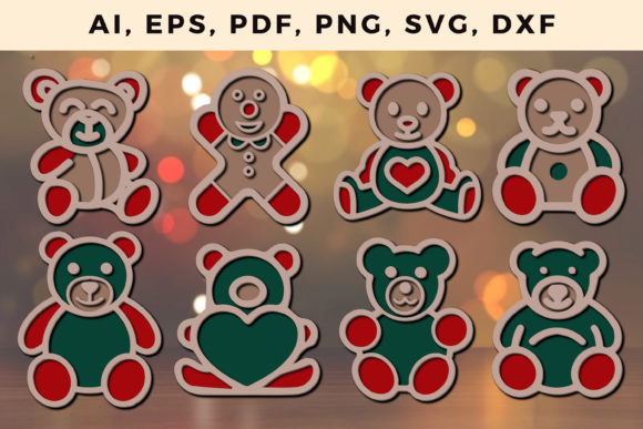 Download Layered Christmas Ornaments Bundle - Christmas ornament Collection