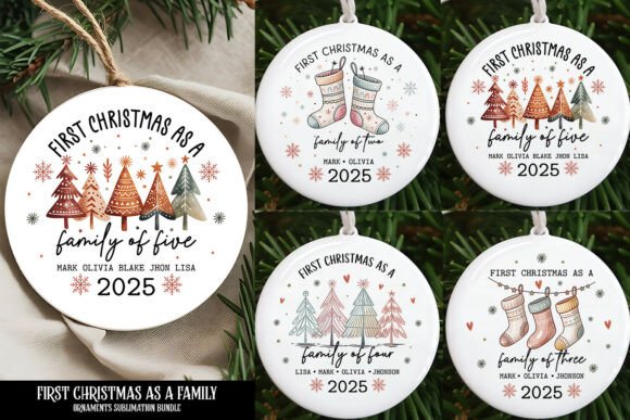 Download First Family Christmas Ornaments Bundle - Christmas ornament Collection