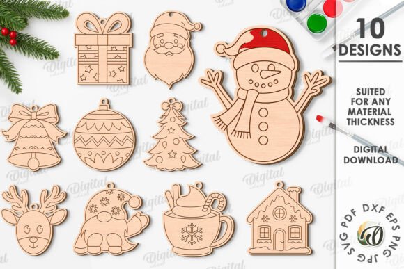 Download Paintable Christmas Ornaments Bundle - Christmas ornament Collection