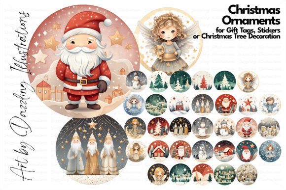 Download Nordic Watercolor Christmas Ornaments - Christmas ornament Collection