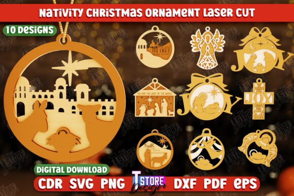 Download Nativity Christmas Ornaments Bundle |CNC - Christmas ornament Collection